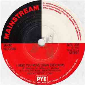 Sarah Vaughan - I Need You More (Than Ever Now) download mp3 flac